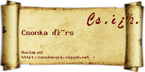 Csonka Örs névjegykártya